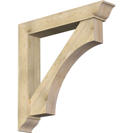 Ekena Millwork Westlake Traditional Rough Sawn Bracket w/ Offset Brace, Douglas Fir, 8"W x 48"D x 48"H BKT0806X48X48WTL01RDF